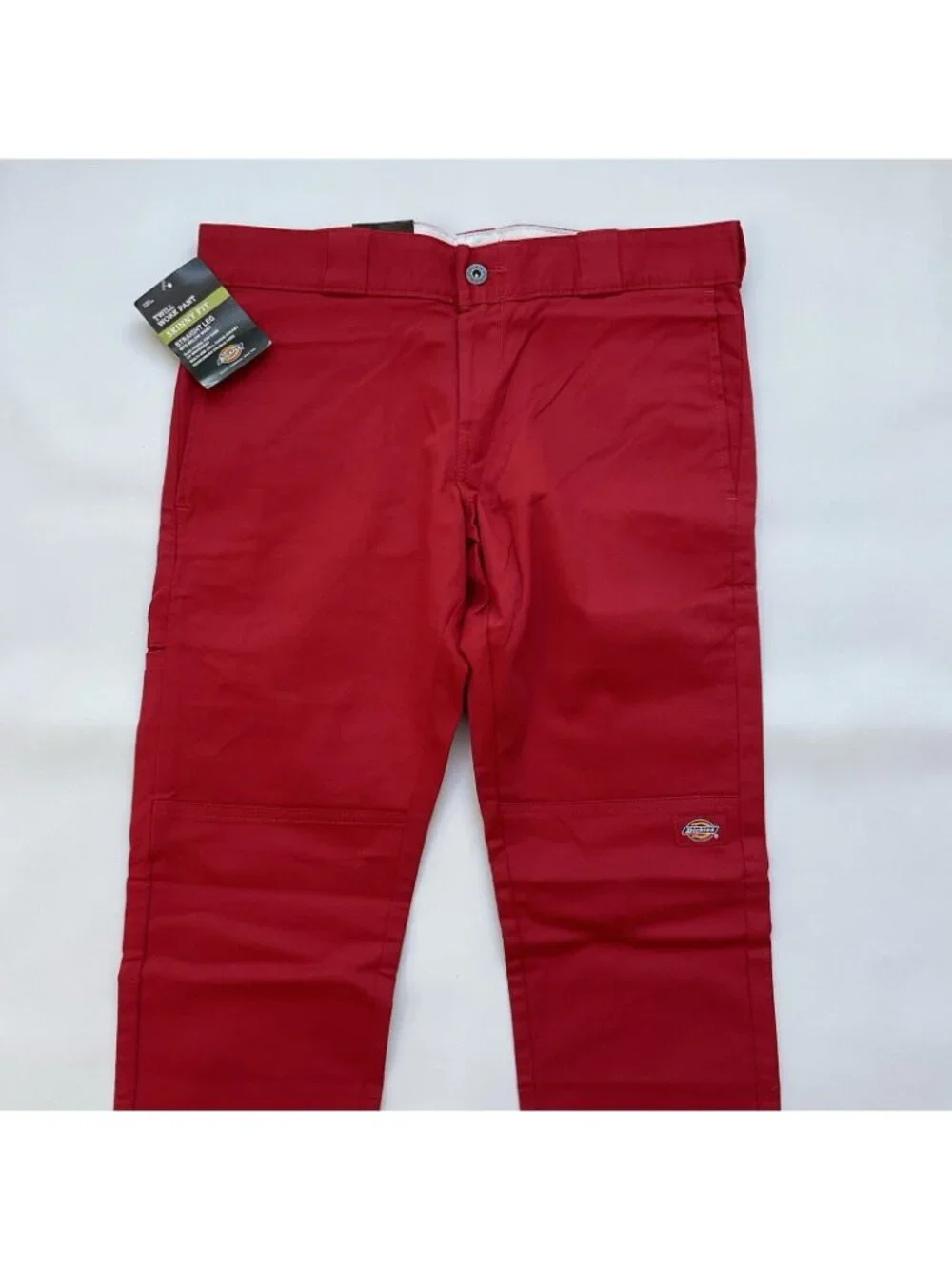 Dickies Men’ Flex Twill Work Red Pant Skinny Fit With Straight Leg Size 38X32